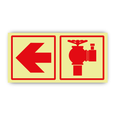 Fire Hydrant Location Left Safety Sign – F18 - Spear Labels