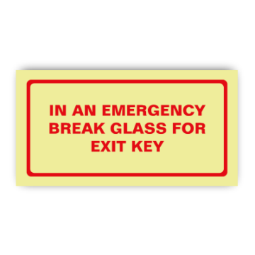 emergency break glass safety sign