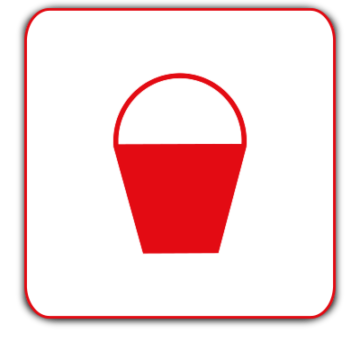 fire bucket safety sign