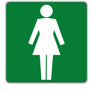 female toilets safety sign