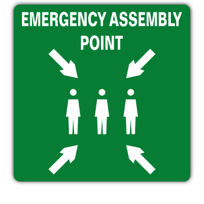 Emergency Assembly Point Safety Sign – GA26 - Spear Labels